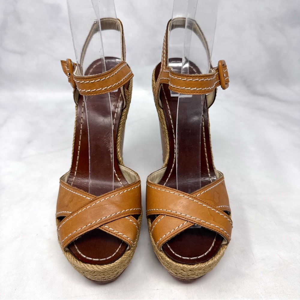 Christian Louboutin Vintage Y2K Almeria Leather Platform Espadrille Sandal Heels - Picture 3 of 14